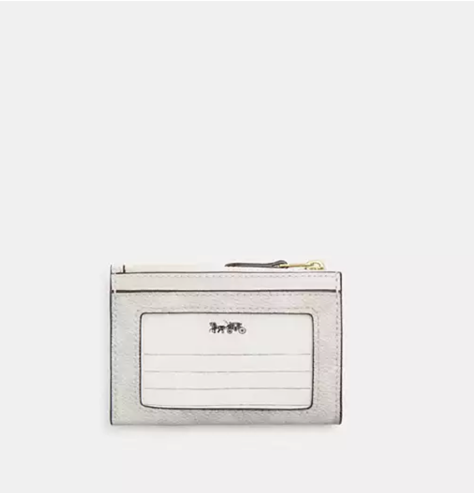 Coach Mini Skinny ID Case In Signature Canvas - Gold/Chalk