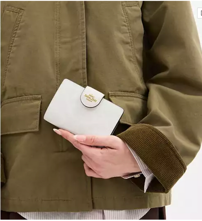 Coach Medium Corner Zip Wallet In Signature Canvas