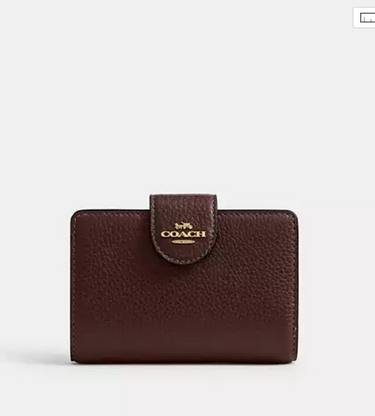 Coach Medium Corner Zip Wallet - Gold/Maple