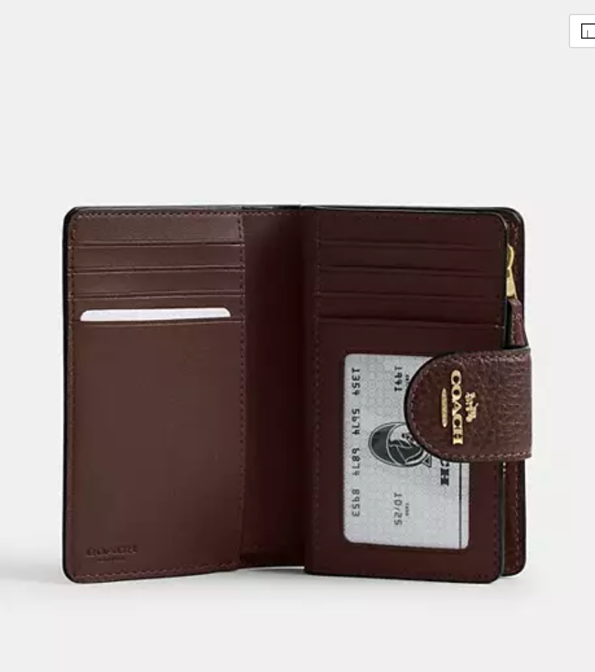 Coach Medium Corner Zip Wallet - Gold/Maple
