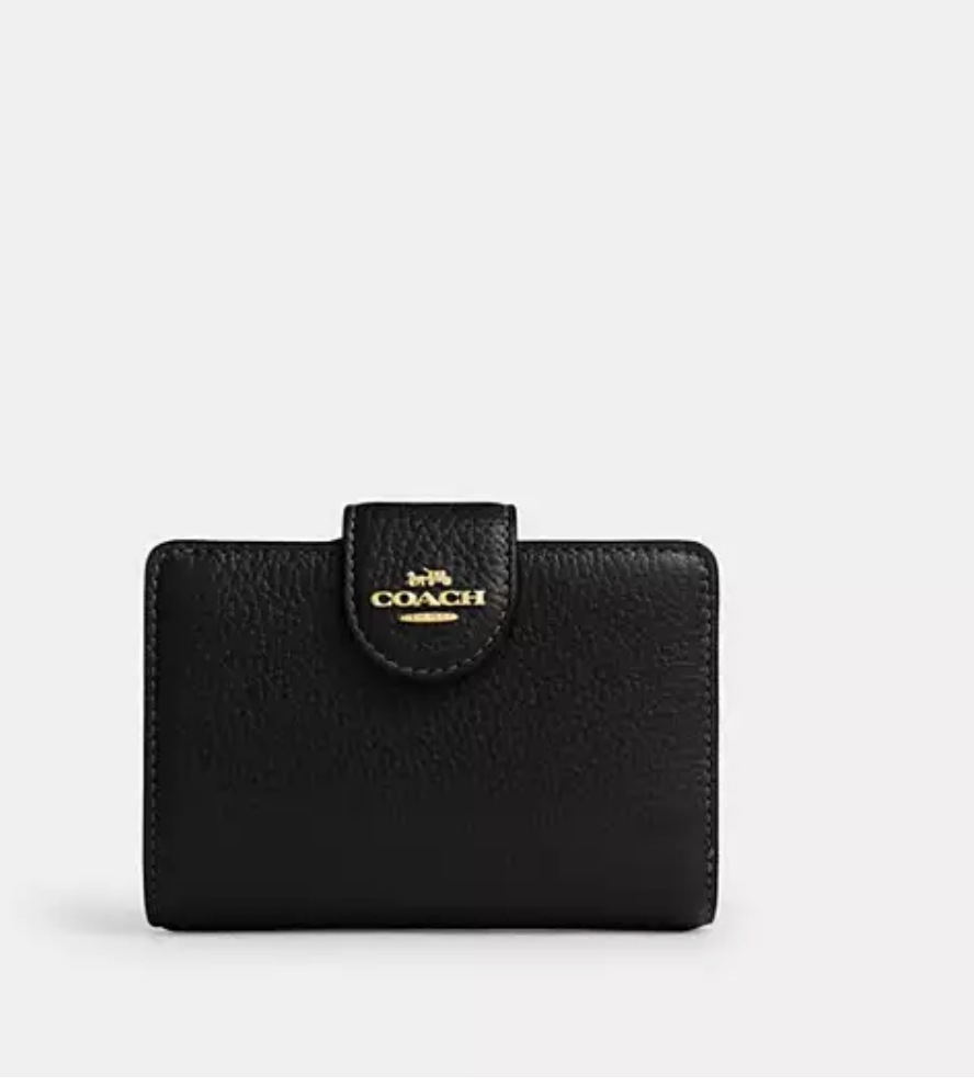 Coach Medium Corner Zip Wallet -Gold/Black