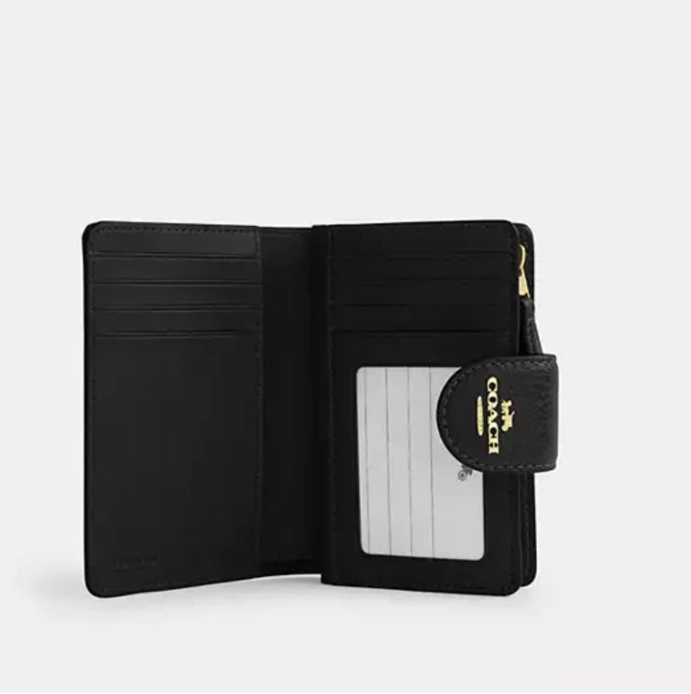 Coach Medium Corner Zip Wallet -Gold/Black