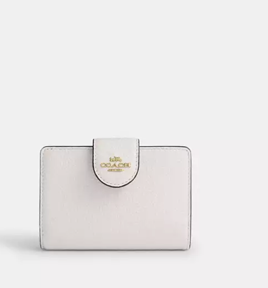 Coach Medium Corner Zip Wallet -Gold/Chalk