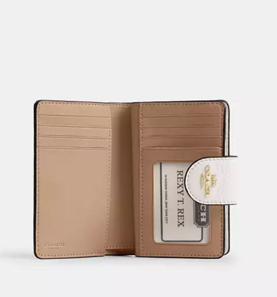Coach Medium Corner Zip Wallet -Gold/Chalk