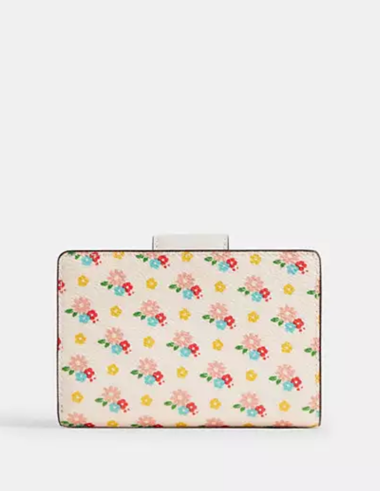 Coach Medium Corner Zip Wallet With Floral Print
