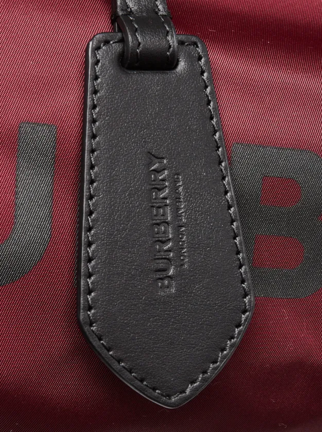 Burberry Burgundy/Black Eco Nylon Small Tote Bag