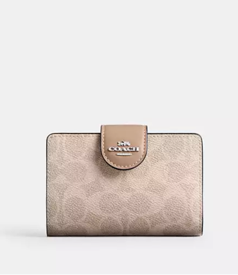 Coach Medium Corner Zip Wallet In Signature Canvas