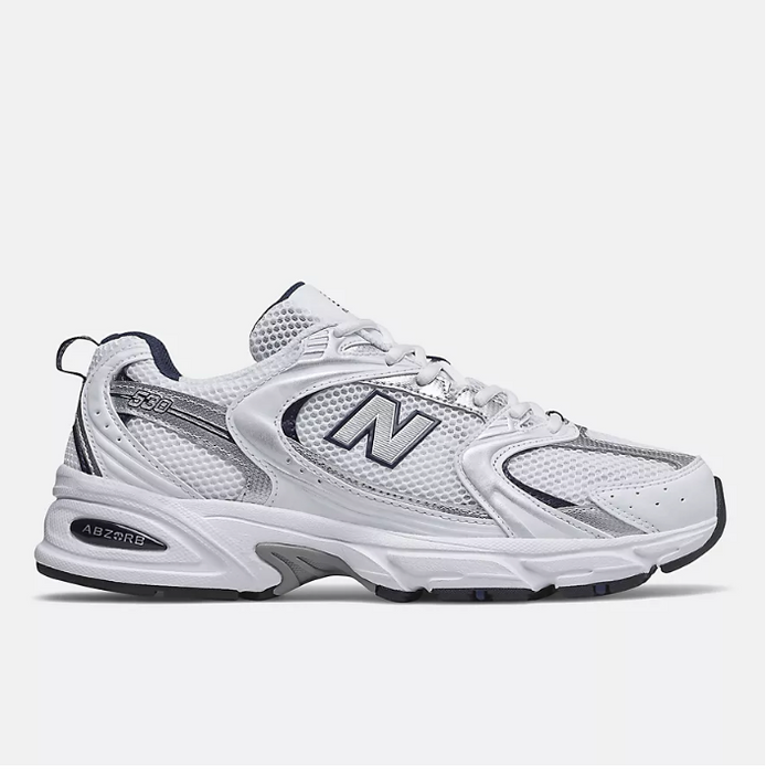 New Balance 530 White with natural indigo