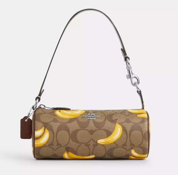 Coach Nolita Barrel Bag In Signature Canvas With Banana Print