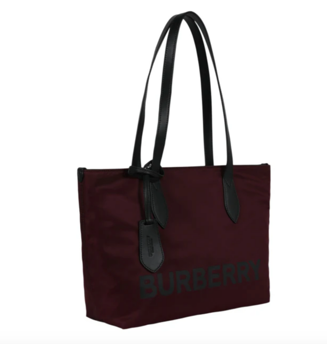 Burberry Burgundy/Black Eco Nylon Small Tote Bag