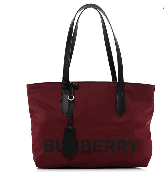 Burberry Burgundy Shopping Bag