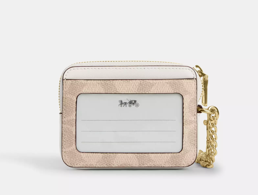Coach Zip Card Case In Signature Canvas Kartlık