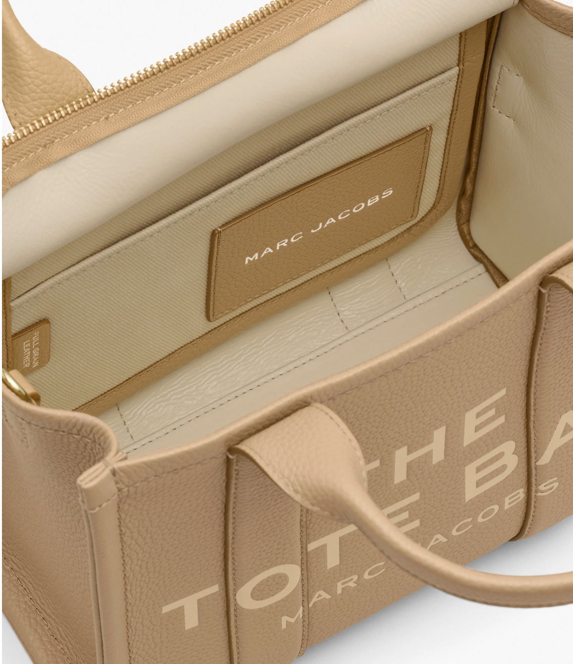 Marc Jacobs Leather Medium Tote Bag-Camel