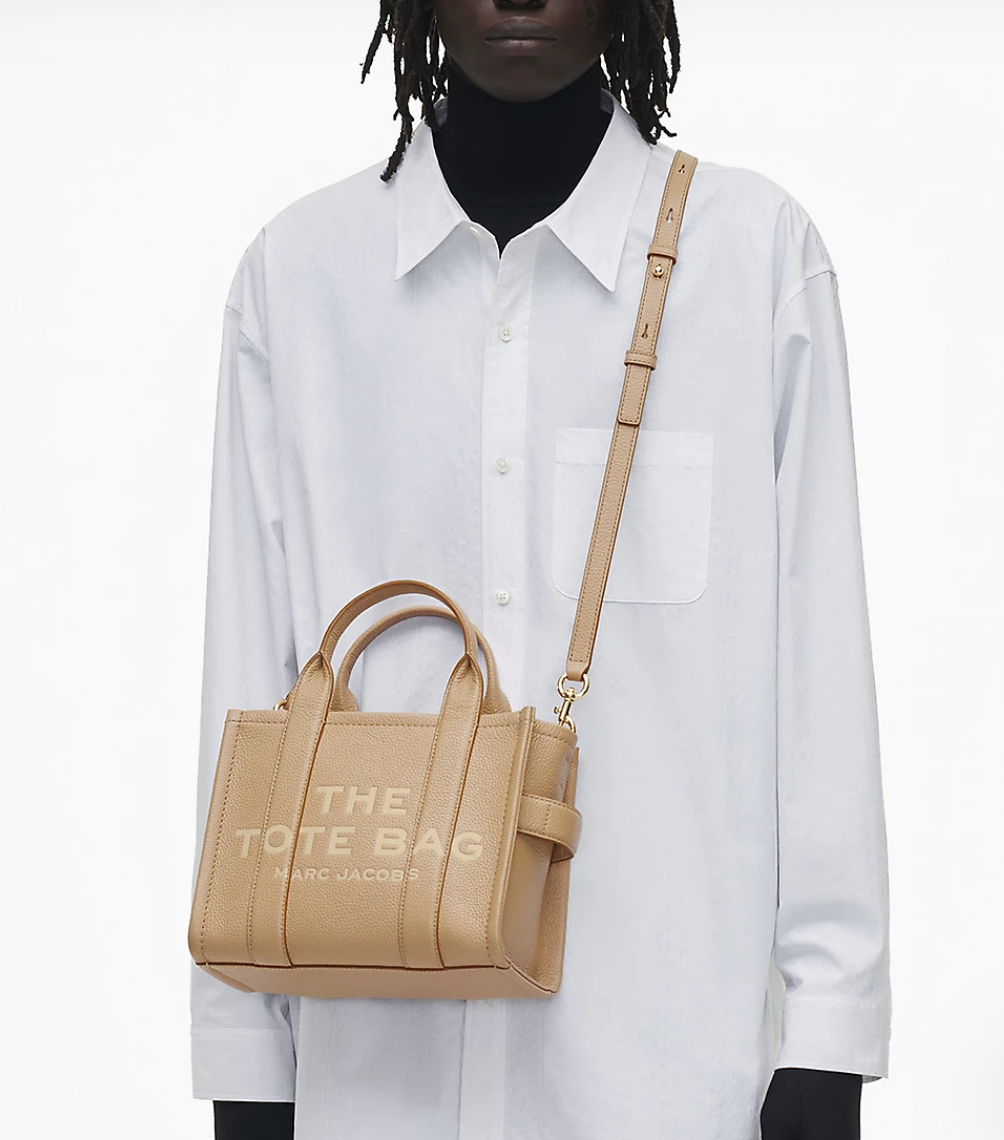 Marc Jacobs Leather Medium Tote Bag-Camel
