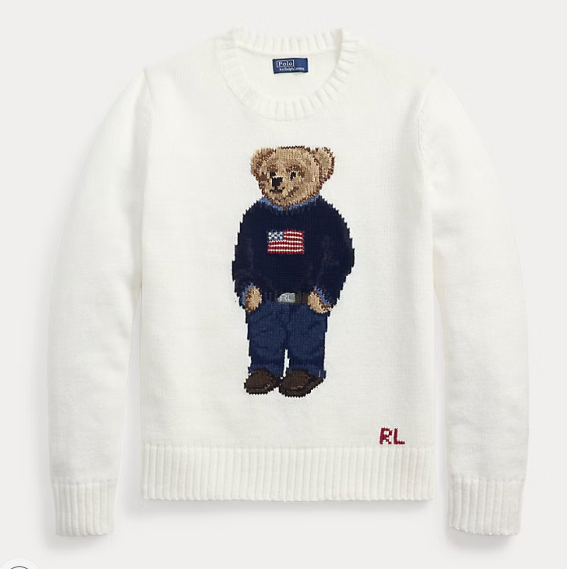 Polo Bear Linen-Cotton Crewneck Sweater