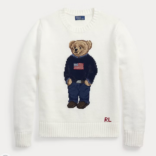 Polo Bear Linen-Cotton Crewneck Sweater