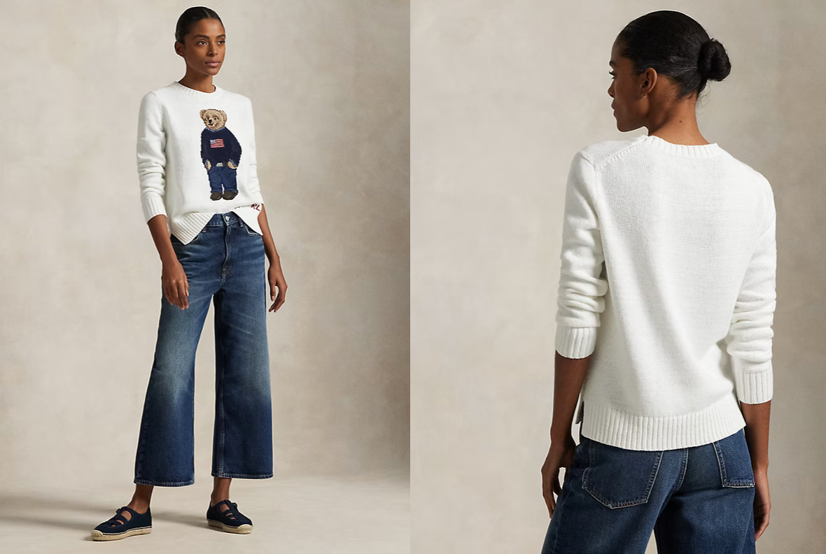 Polo Bear Linen-Cotton Crewneck Sweater