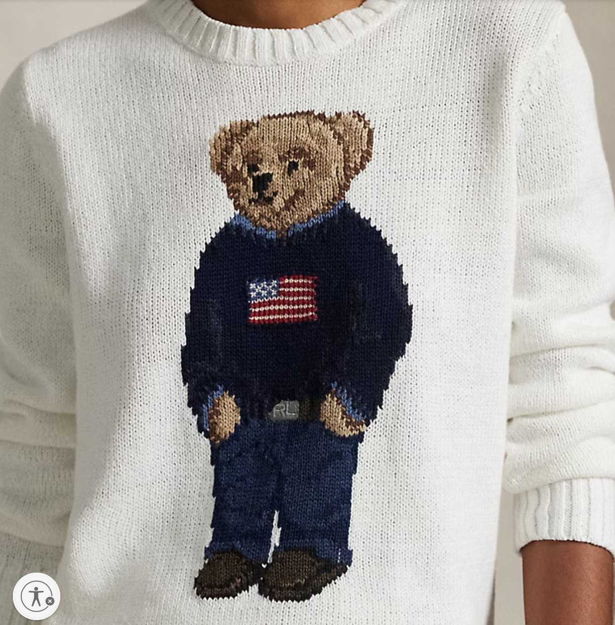 Polo Bear Linen-Cotton Crewneck Sweater