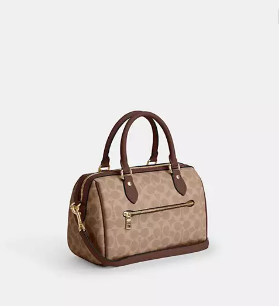 Coach Rowan Satchel Bag In Signature Canvas - Tan/Brown