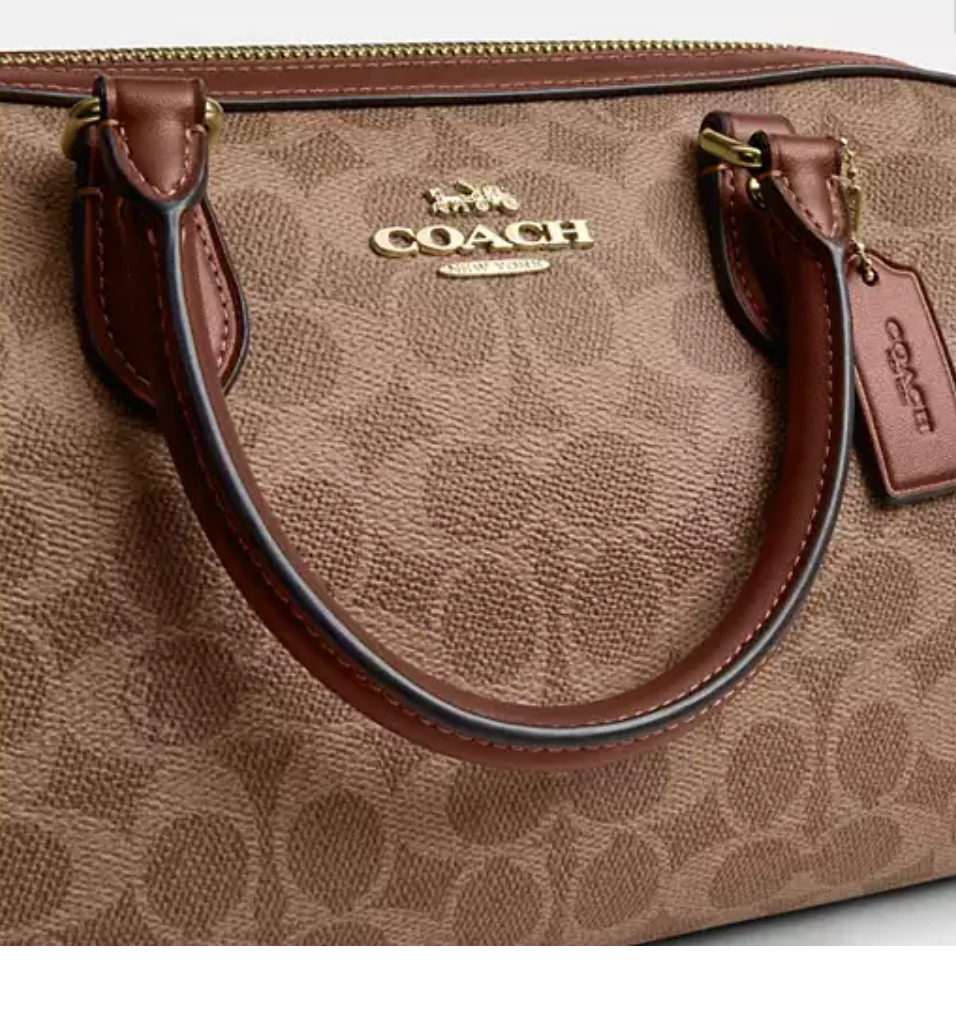 Coach Rowan Satchel Bag In Signature Canvas - Tan/Brown