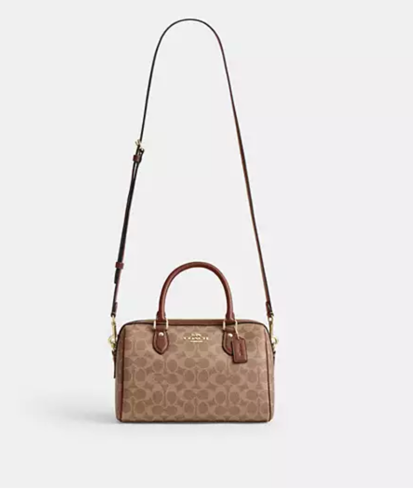 Coach Rowan Satchel Bag In Signature Canvas - Tan/Brown