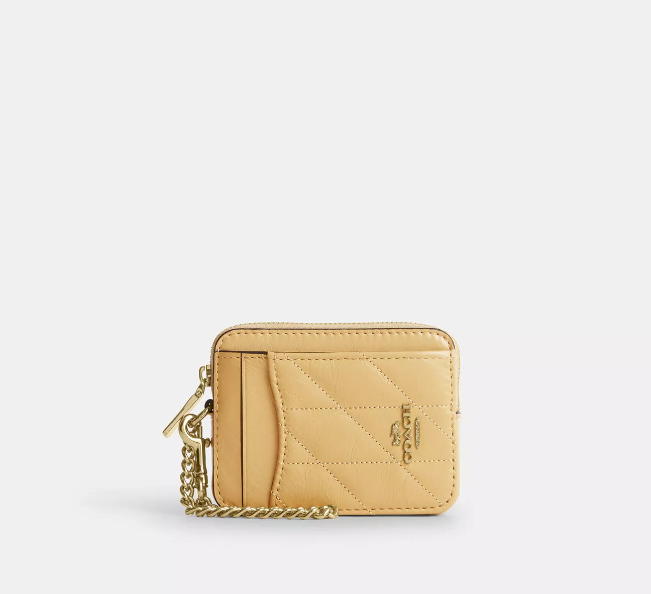 Coach Zip Card Case With Quilting