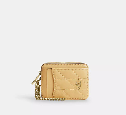Coach Zip Card Case With Quilting