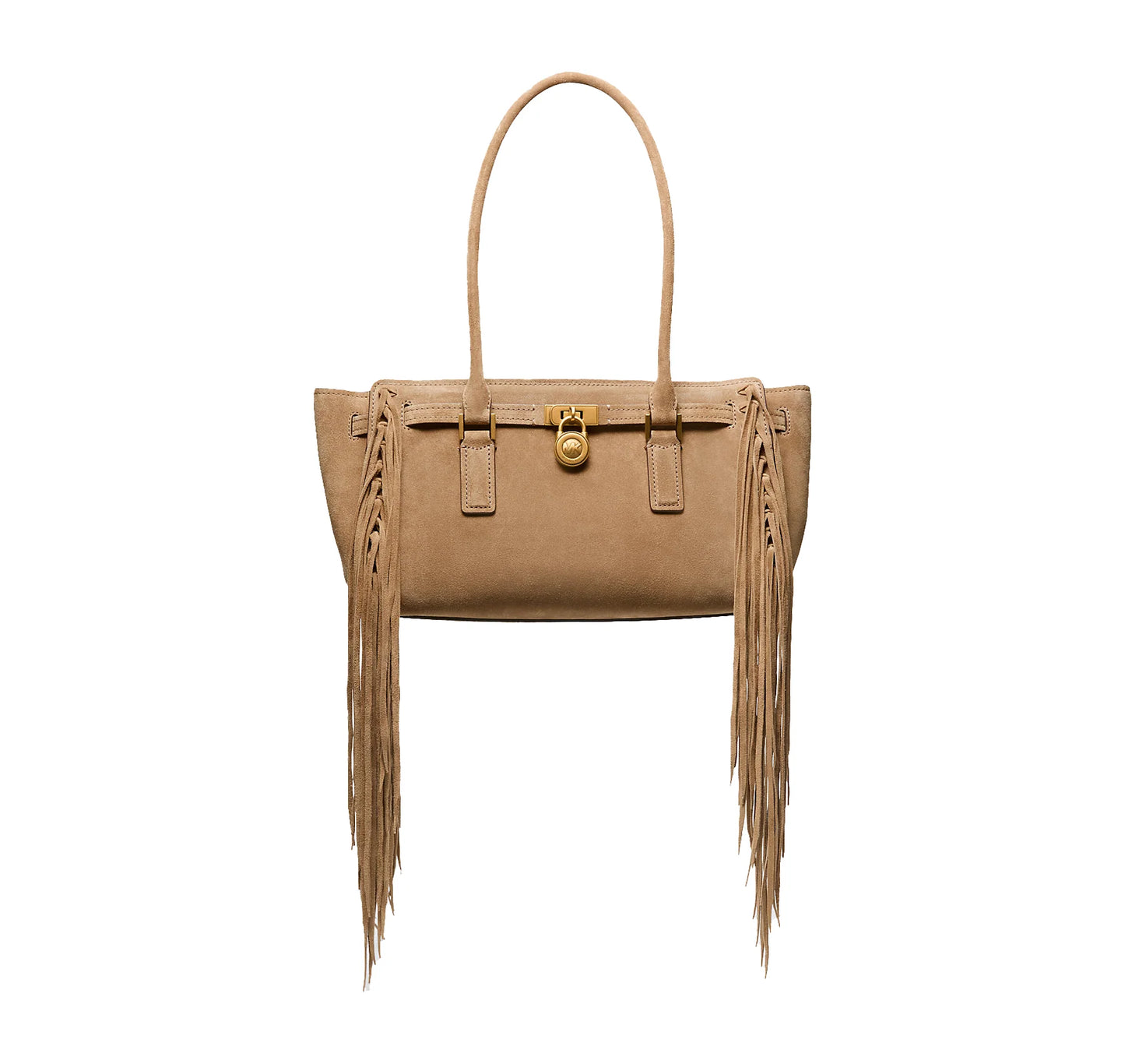 Michael Kors Women's Hamilton Moderne Small Fringed Suede Satchel Bag