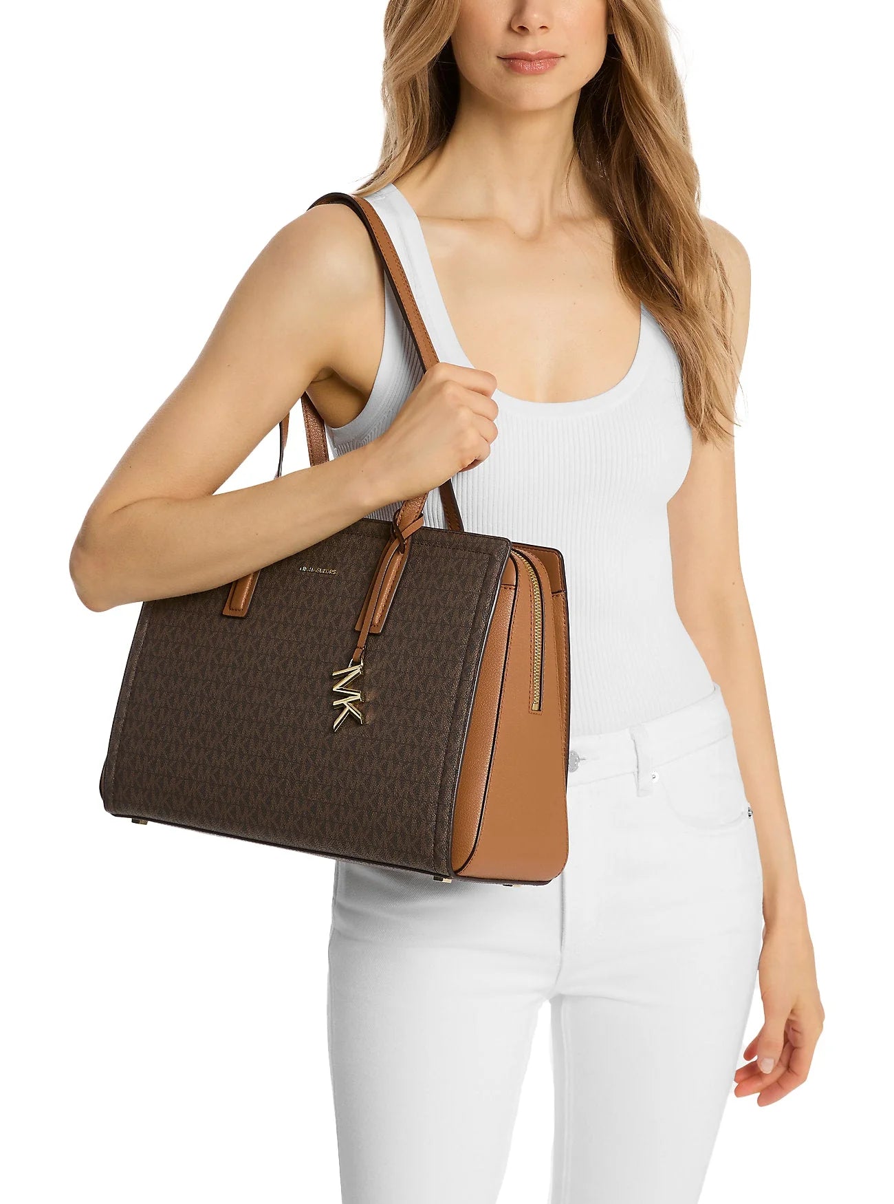 Michael Kors Women's Laila Medium Signature Logo Tote Bag