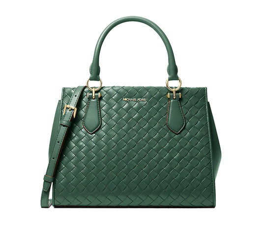 Michael Kors Women's Marilyn Medium Woven Satchel Bag