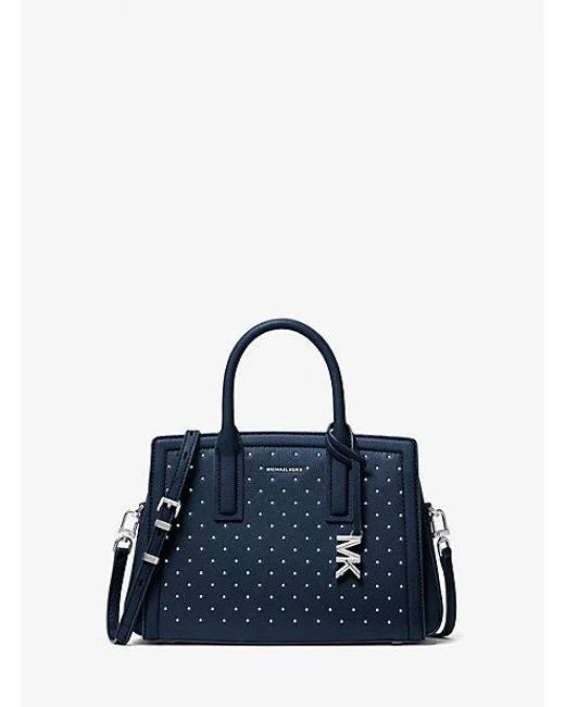 Michael Kors Laila Small Studded Leather Satchel