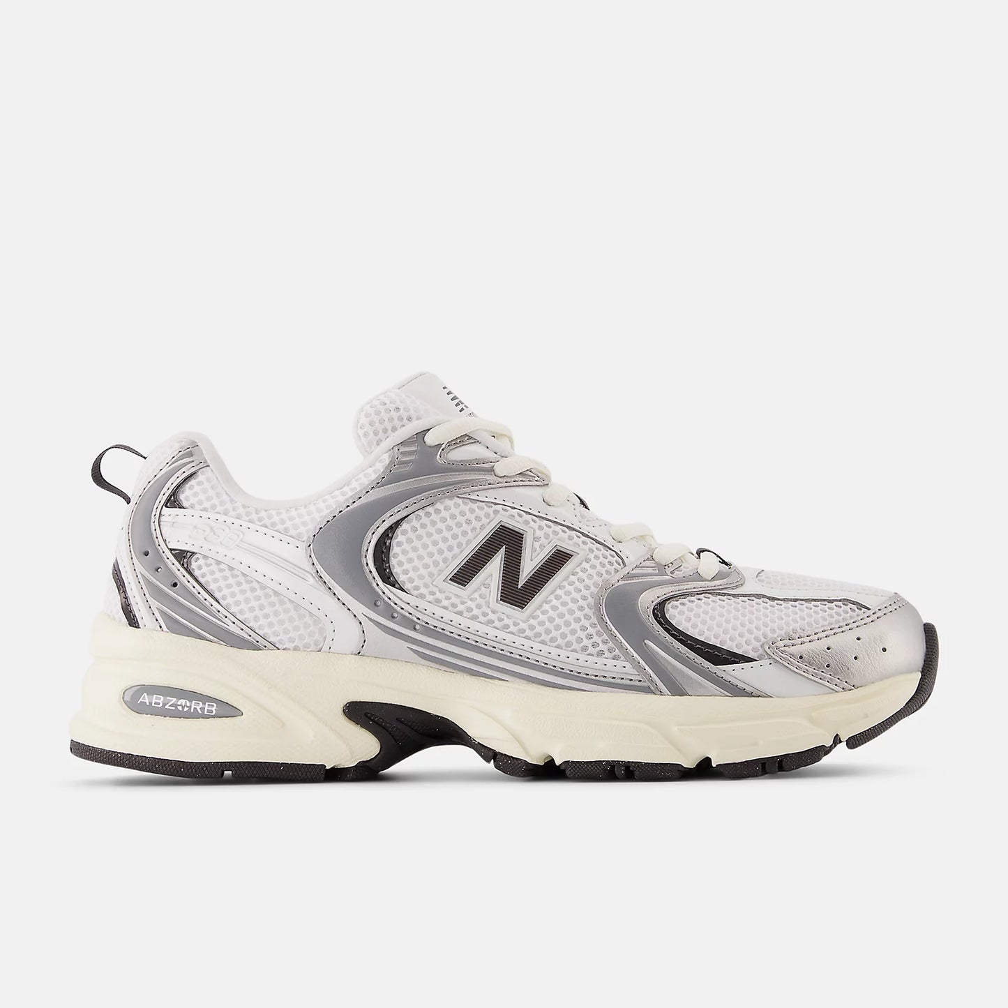 New Balance 530 Silver metallic with black cement
