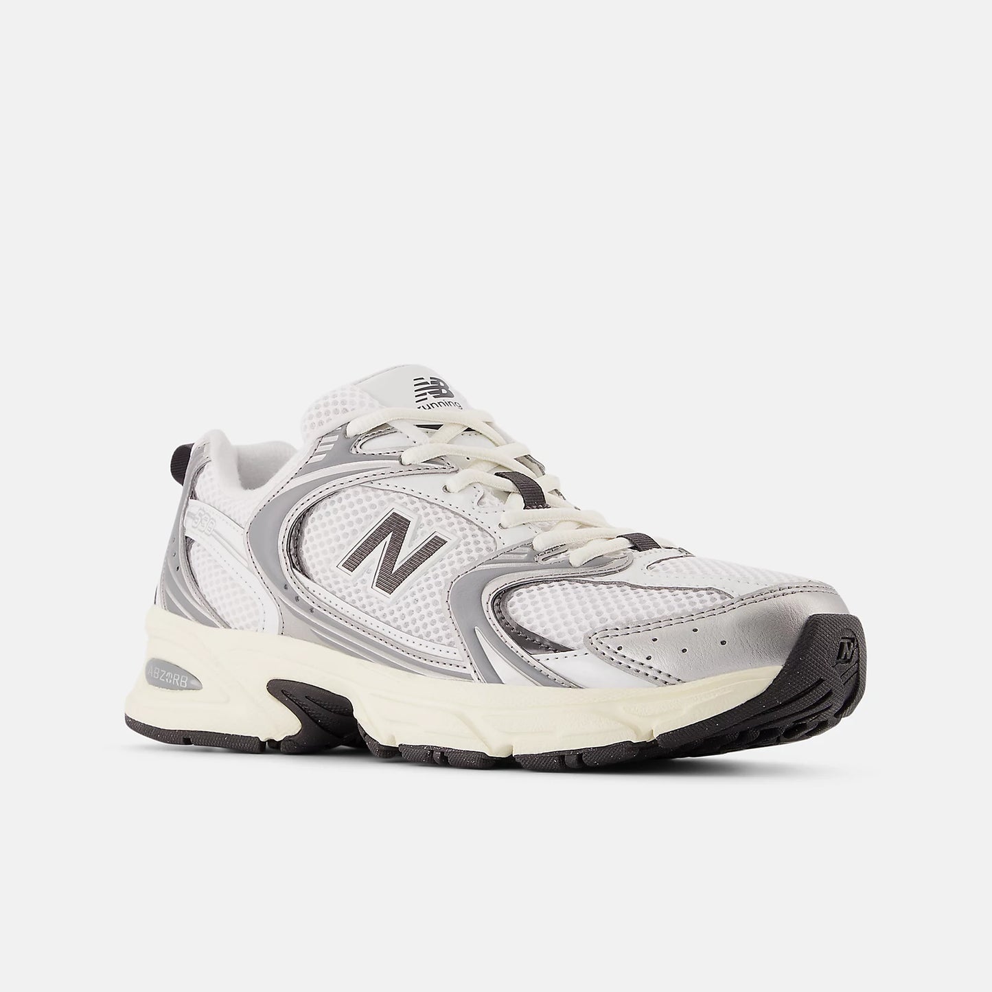 New Balance 530 Silver metallic with black cement