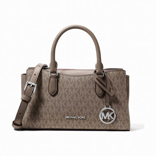 Michael Kors Arden Small Signature Logo Messenger Bag - MUSHROOM