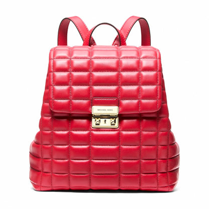 Michael Kors Tribeca Small Quilted Leather Backpack - CRIMSON