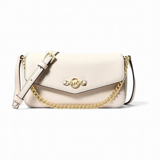 Michael Kors Kacey Extra-Small Pebbled Leather Crossbody Bag - LT CREAM