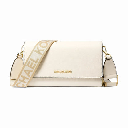 Michael Kors Jet Set Large Leather Crossbody Bag - LT CREAM