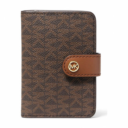Michael Kors Jet Set Travel Small Signature Logo Billfold Wallet - BROWN