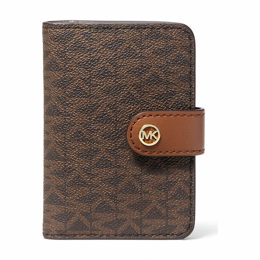 Michael Kors Jet Set Travel Small Signature Logo Billfold Wallet - BROWN