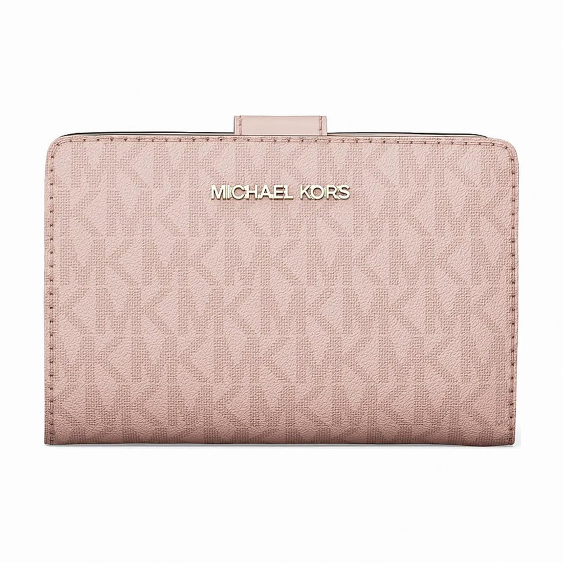 Michael Kors Jet Set Medium Signature Logo Bi-Fold Wallet - POWDER BLUSH