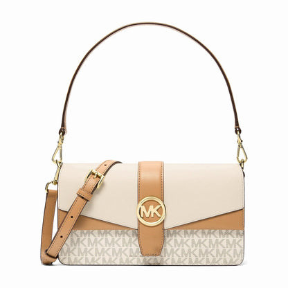 Michael Kors Greenwich Medium Signature Logo Convertible Crossbody Bag - LT CRM MULTI