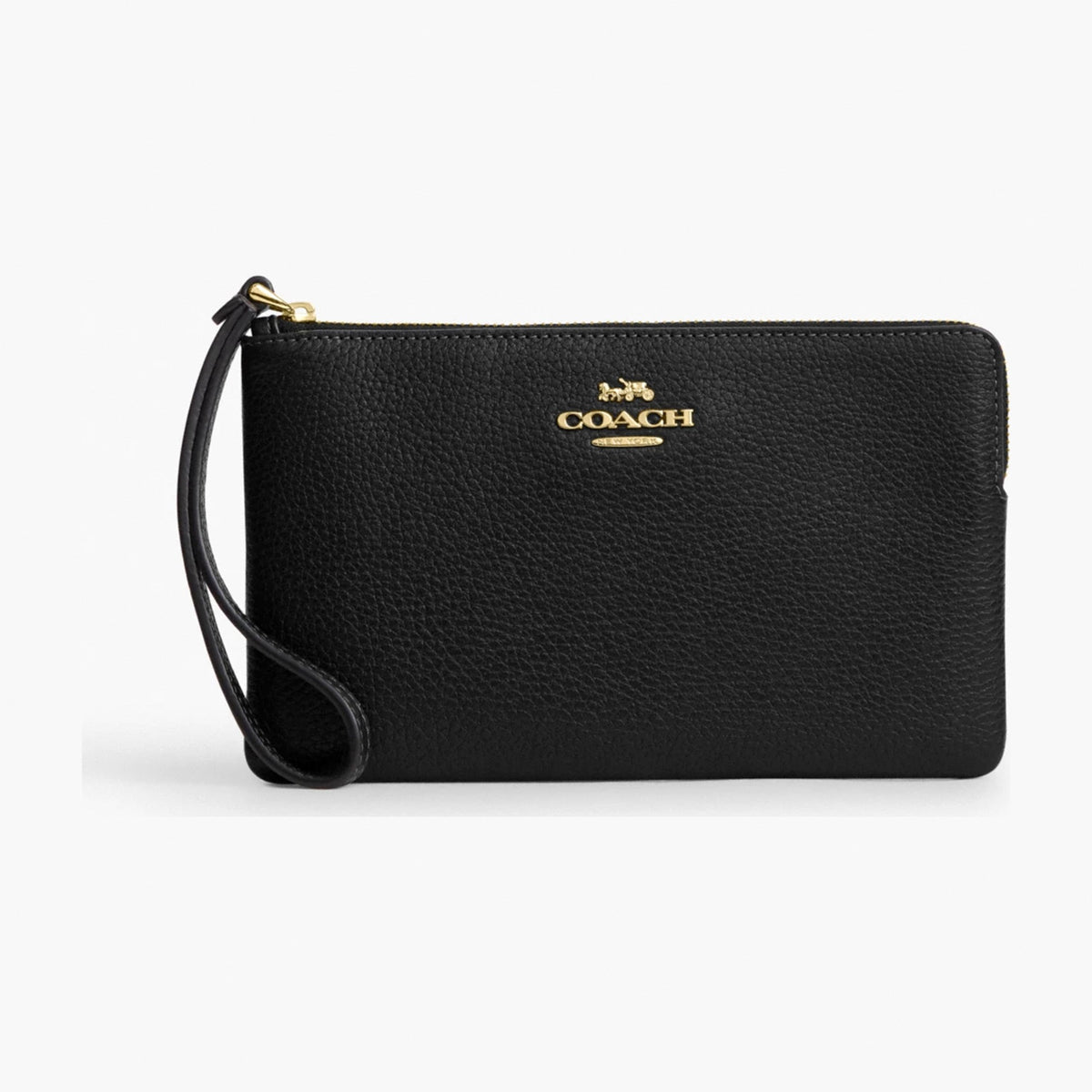 Coach Large Corner Zip Wristlet - Gold/Black