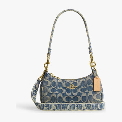 Coach Teri Mini Crossbody Bag In Signature Regenerative Cotton Denim - Gold/Denim