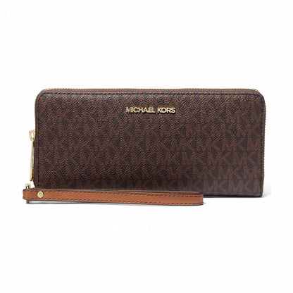 Michael Kors Jet Set Travel Large Logo Continental Wristlet - BROWN