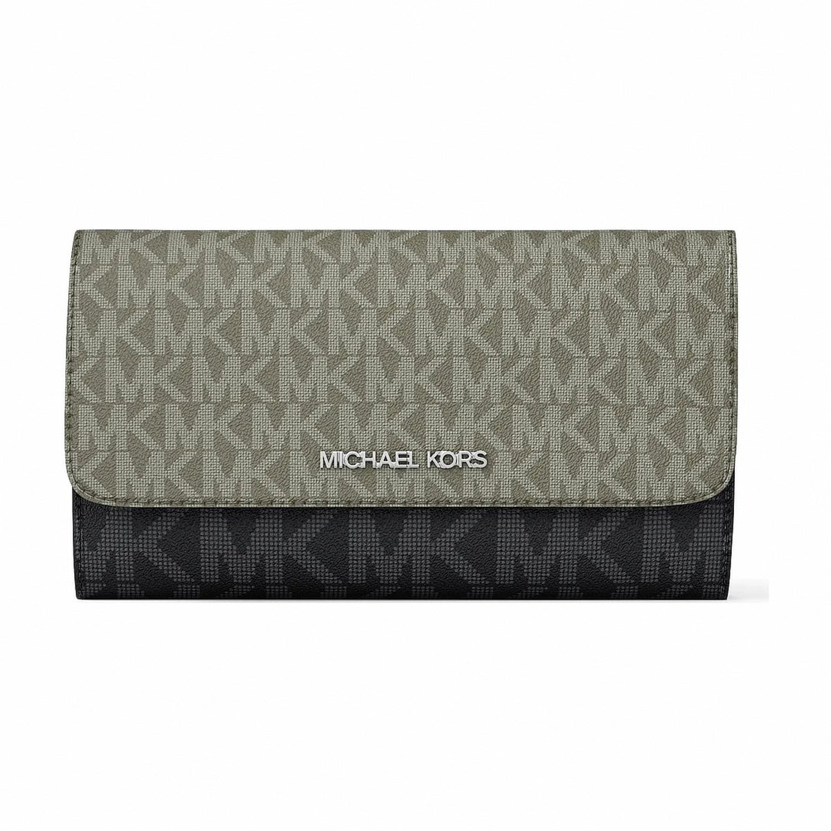 Michael Kors Jet Set Travel Signature Logo Tri-Fold Wallet - OLIVE