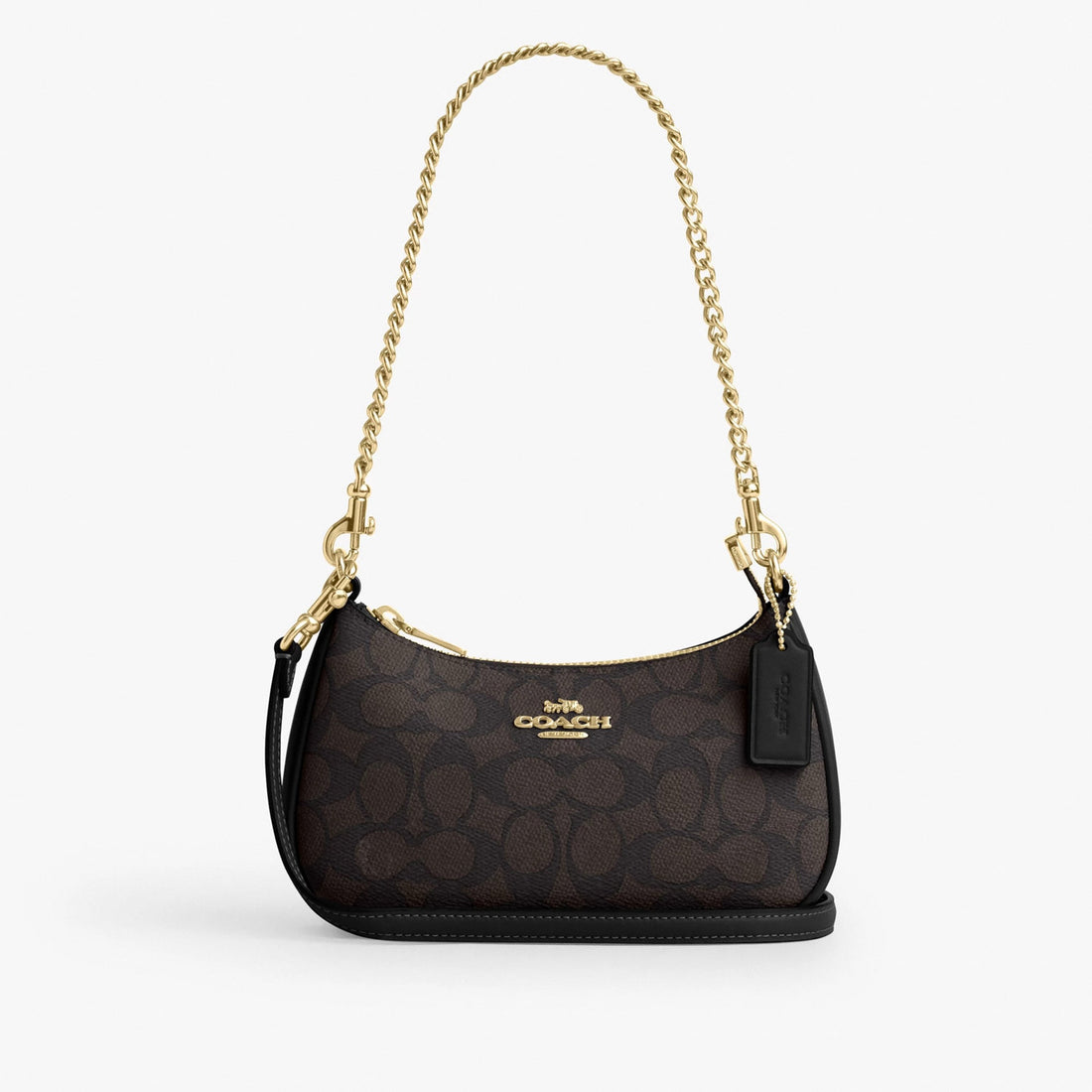 Coach Teri Mini Crossbody Bag In Signature Canvas - Gold/Walnut/Black