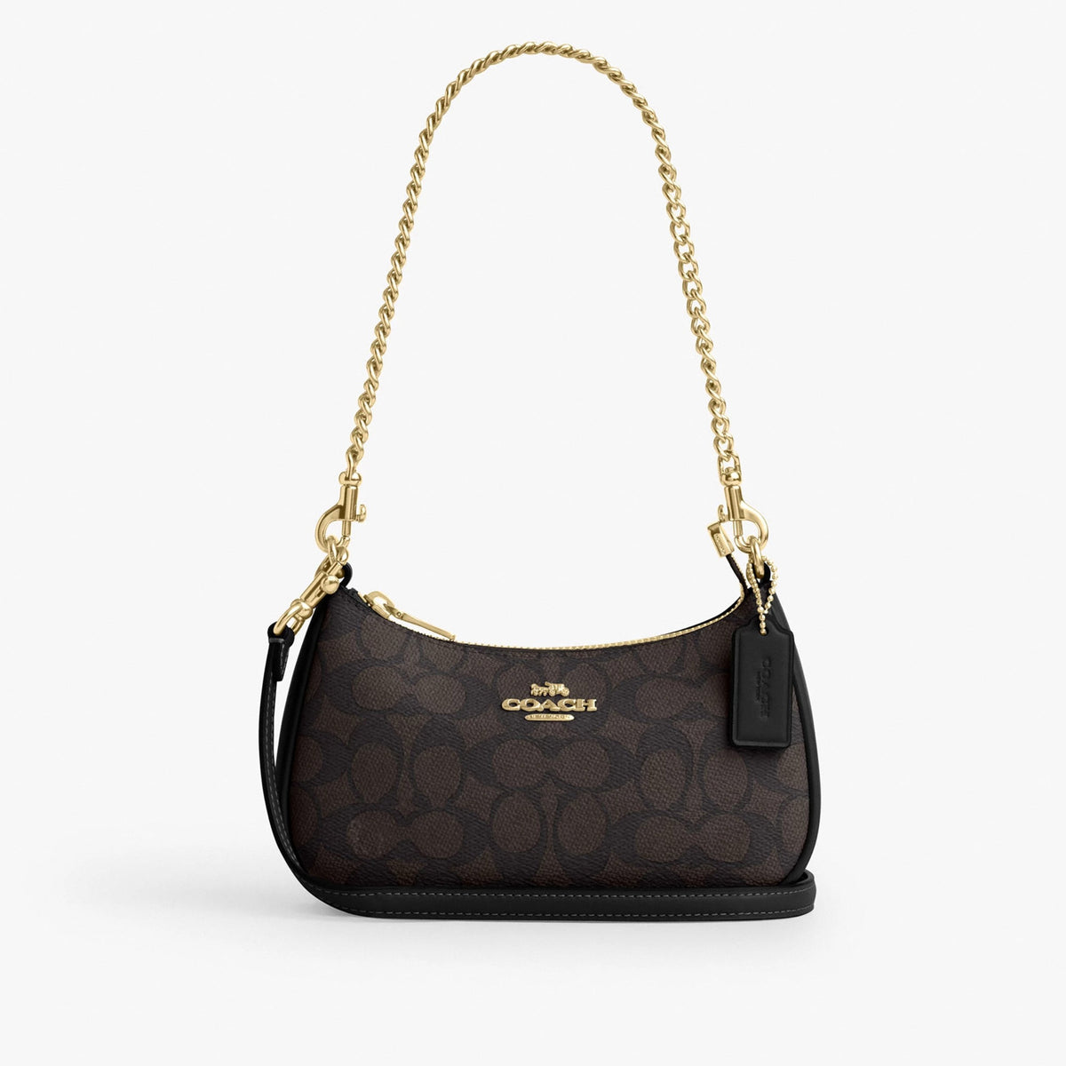 Coach Teri Mini Crossbody Bag In Signature Canvas - Gold/Walnut/Black