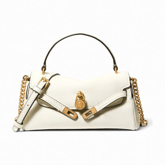 Michael Kors Hamilton Extra-Small Textured Leather Soft Crossbody Bag - EGGSHELL