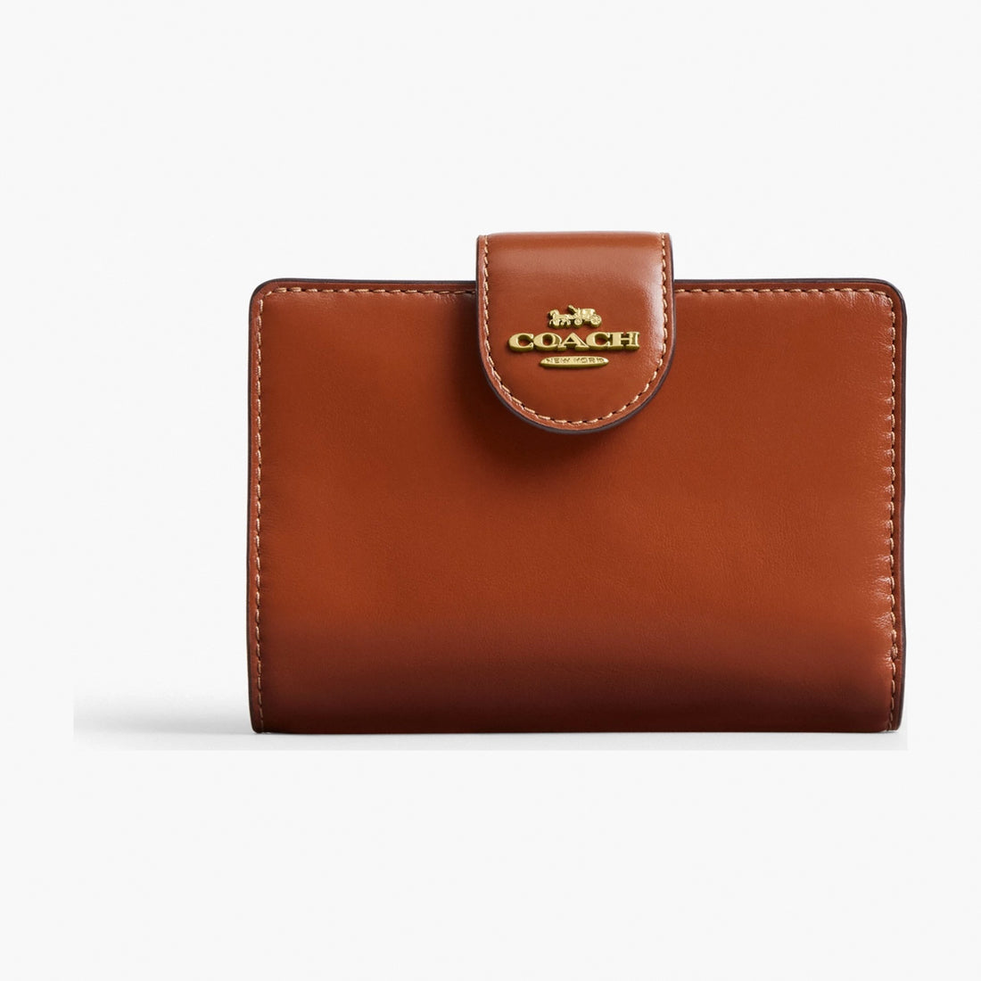 Coach Medium Corner Zip Wallet - Gold/Cinnamon