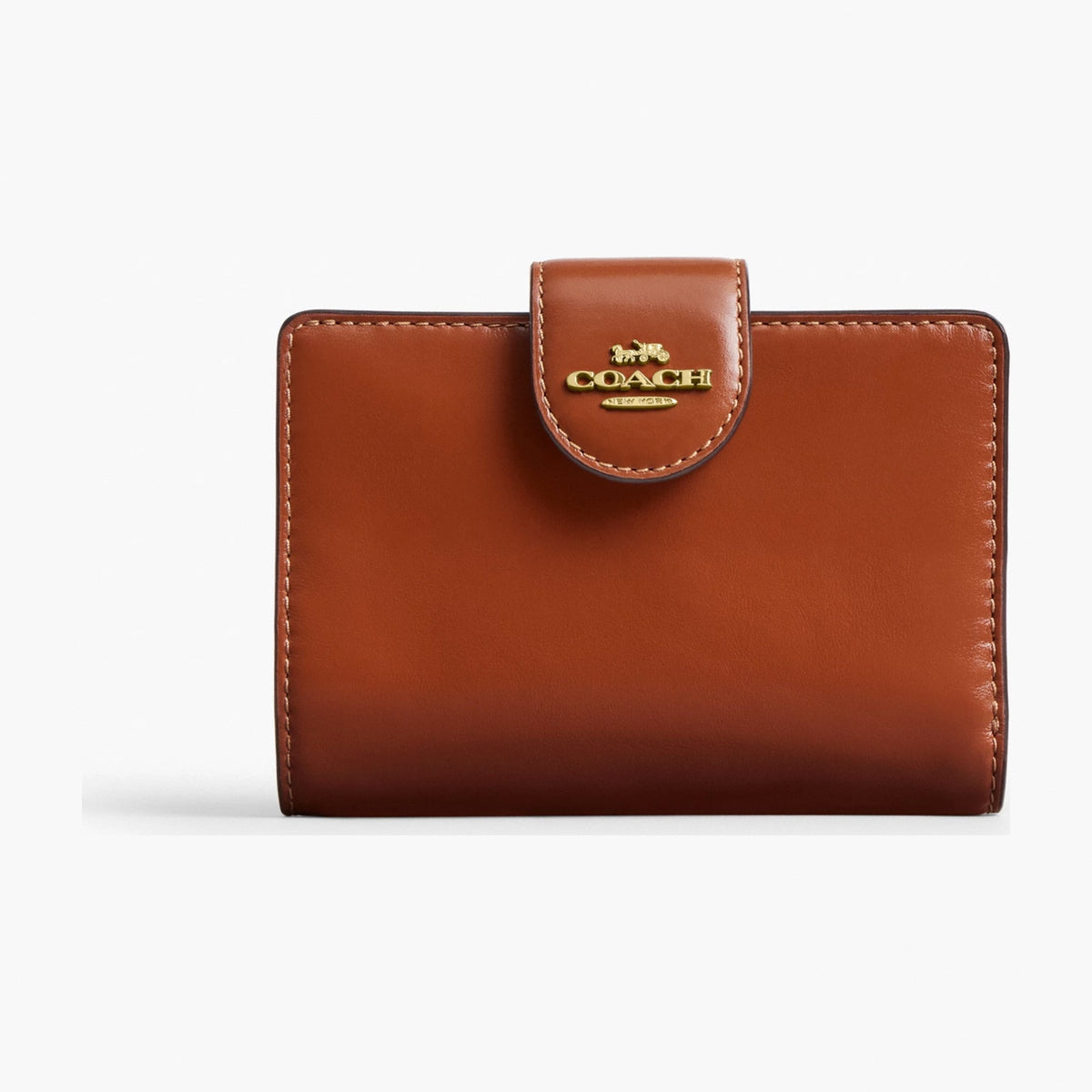Coach Medium Corner Zip Wallet - Gold/Cinnamon